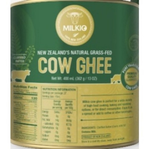 S. N. FOOD MILKIO PURE COW BUTTER GHEE 400ml (NEW ZEALAND) 밀키오 기버터 400ml (뉴질랜드), 1캔