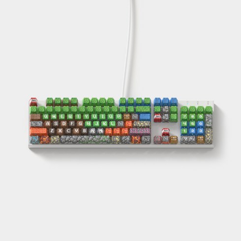 시이닷 - 시이닷 픽셀 기계식 키보드 pixel adventure keyboard, 갈축, 화이트바디+키캡세트