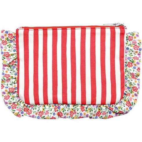 캐스키드슨지갑 - 영국 캐스키드슨 지갑 Cath Kidston Cotton Frilly Pouch Camdy Stripe Pembridge Ditsy in Red and Cream 255401, 1개