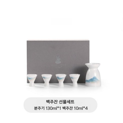 몽지람m9 - 휴대용 고량주잔 몽지람 빼갈잔 인생술잔, 고량주잔 선물세트(분주기 1P+백주잔 4P)