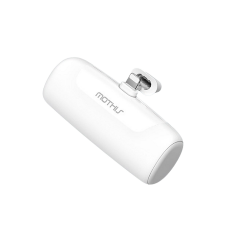 민트그린 핸드폰 미니 보조 배터리 도킹형 4900mAh, 퓨어 화이트, 8핀(아이폰)