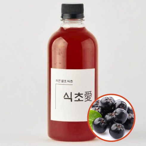 스윗쿡 식초앤 천연 자연 발효 아로니아식초 100% 무첨가, 1개, 500ml