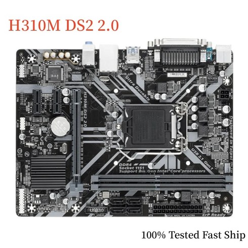 데모보드 소프트웨어 기가바이트 H310M DS2 2.0 마더보드 H310 32GB LGA 1151 DDR4 마이크로 ATX 메인보드 100% 테스트 완료 빠른 배송