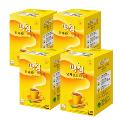 맥심 모카골드 마일드 커피 믹스, 12g, 210개입, 4박스