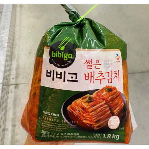 비비고썰은배추김치 - 씨제이 비비고 썰은 배추김치 1.8kg, 1개