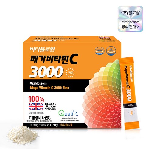 초당약품 비타블로썸 메가비타민C 3000 파인 3.003g x 60포, 180.18g, 1개