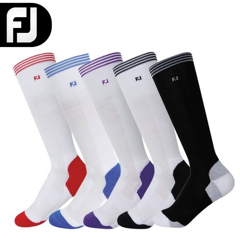 풋조이 PRODRY KNEE SOCKS 여성 골프양말 삭스 2set, WHITE_BLACK_2SET, 2개