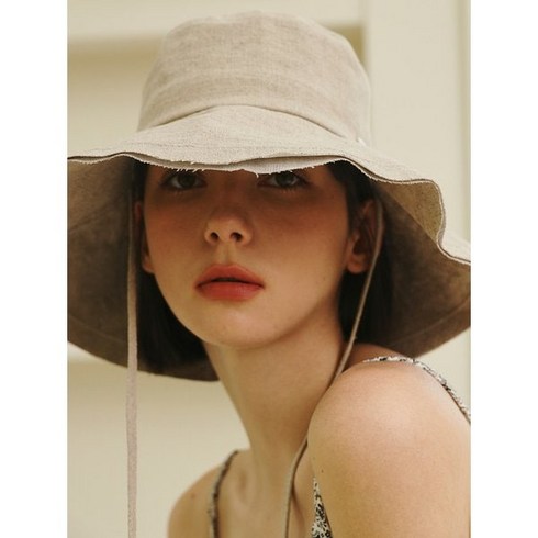 메르헨 []Linen wide strap bucket hat_2color