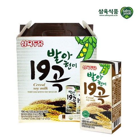 삼육두유 발아현미19곡, 190ml, 16개