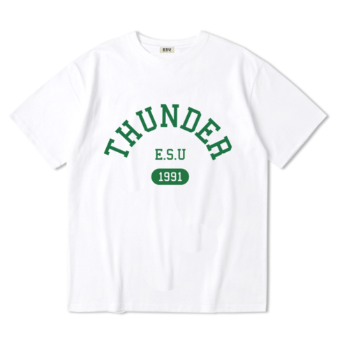 2023년 가성비 최고 D 익스트림 USA코튼 티셔 - ESU 남녀공용 썬더 반팔티 대학 미국 THUNDER 캐쥬얼 티셔츠