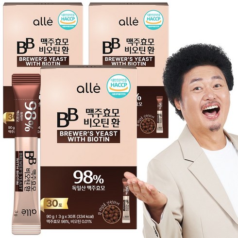 맥주효모 맥주효모환 비오틴 독일 식약청 HACCP, 90g, 3개