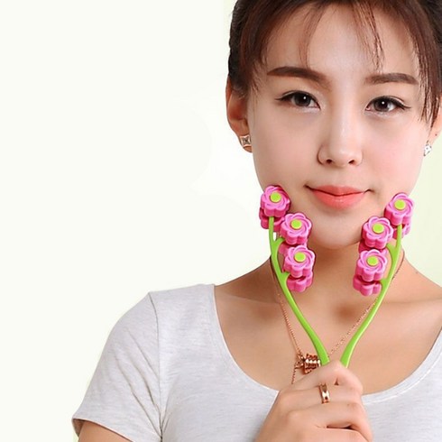 테이키 얼굴 롤러 페이스 마사지 괄사 주걱턱 사각턱 v라인, 1개, 랜덤핑크