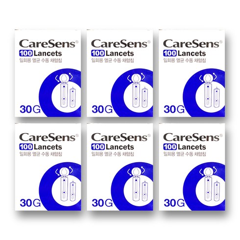 케어센스 채혈침 30g, 100개입, 6개