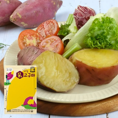 아침 바로먹는 상온보관 찐고구마(통) 1kg(120gx9팩), 1, 9개