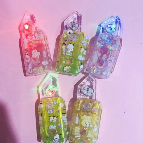 유니커블 LED 라이트 3D 중력 큐브 귀여운 캐릭터 패턴 투명 당근 칼 키덜트 어른 성인 스트레스 해소 손 장난감 피젯 스피너 안전 나이프 돌리기 토이 틱톡 인싸템, 산리오 WPS273
