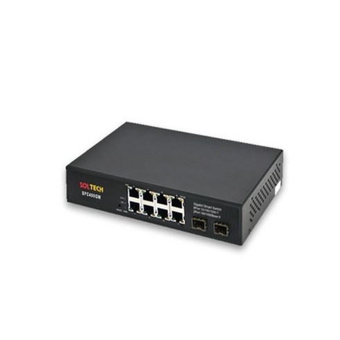 솔텍스위칭허브8포트 - [SOLTECH] 솔텍 SFC400GM [스위칭허브/1000Mbps/8포트+2SFP/랙마운트가능]