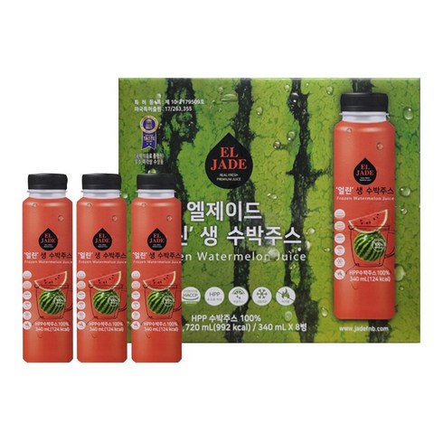 수박주스 - 무료배송!! (아이스박스 포장발송) 코스트코 엘제이드 얼린 생 수박주스 340ML, 8개, 350ml