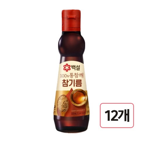 백설통참깨참기름 - CJ 백설 100% 통참깨 참기름, 320ml, 12개