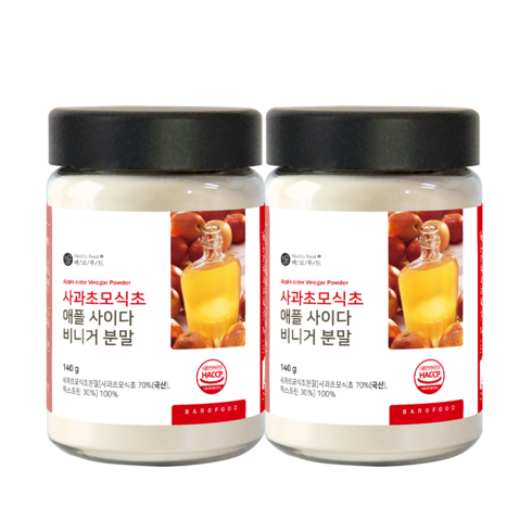 바로푸드 사과초모식초 분말, 2개, 140g