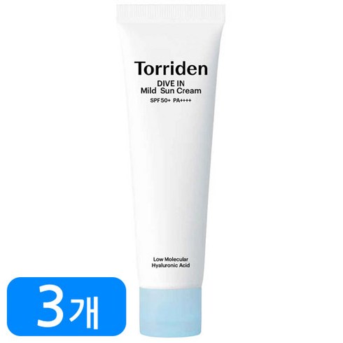 토리든 다이브인 데일리 무기자차 선크림 SPF50+ PA++++, 50ml, 3개