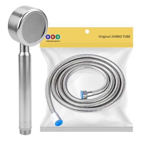 크리썸 알루미늄 고압 수압상승 절수 샤워기 헤드 + 360호스세트, 샤워기헤드 + 360 메탈호스 1.5m