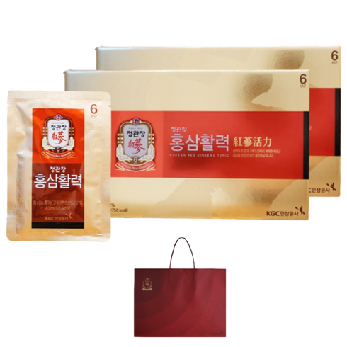 정관장 6년근 홍삼활력 60포 2400ml+쇼핑백 가정의달 (30포 2박스) 1개, 1세트(30포 2개), 1200ml