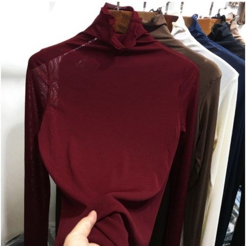 2023년 가성비 최고 레이어드 티블라우스 - 컬러풀 시스루 레이어드 블라우스 티