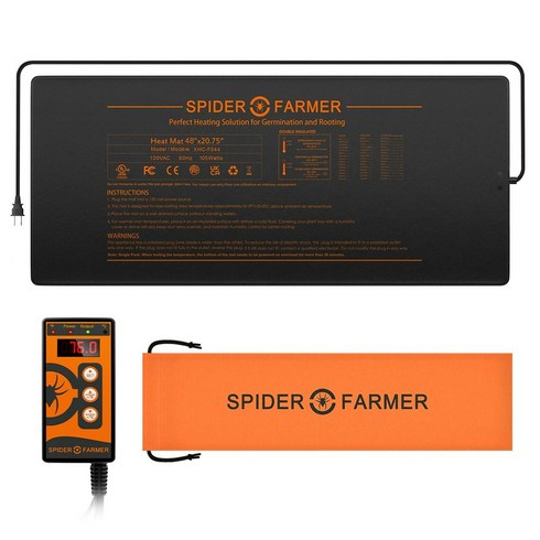 거미와농부 - 거미 농부 방수 묘목 열 매트 디지털 온도 조절기 콤보 세트 실내 식물 수경재배 20 48