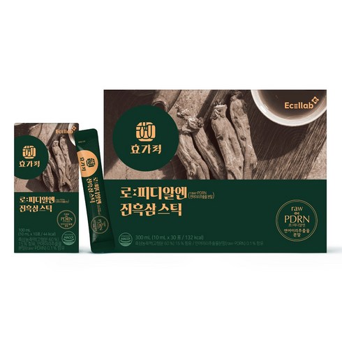 국내산 흑삼 진세노사이드 이셀랩 효가력 먹는 연어주사 로피디알엔 진흑삼스틱 4박스(10ml*120포/4개월분), 4개, 10ml