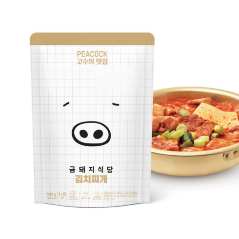 금돼지 - 피코크 금돼지식당 통삼겹 김치찌개 3개, 피코크 금돼지식당 통삼겹김치찌개 500g 3개, 500g