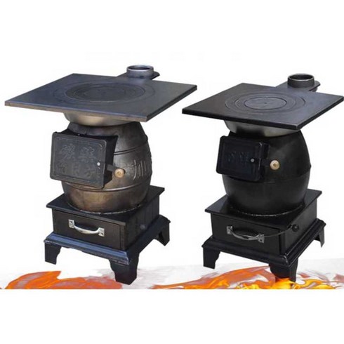 동계 주물 난로 화목 갈탄 겨울 무쇠 화로 빈티지, 중간 주철 난로