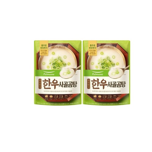 풀무원 반듯한식 한우 사골곰탕 (500g)X2개 [우리집영양식] [깔끔한맛], 4셋트