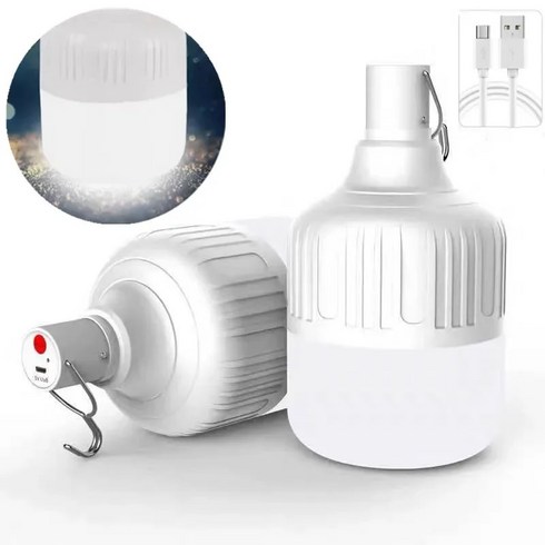 LED 휴대용 충전식 바베큐 텐트 조명 전구 배터리 캠핑 고출력 야외 비상 랜턴, 06=500W_6pcs