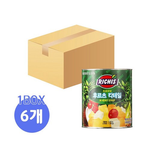 후르츠칵테일3kg - (주)동서 리치스 트로피칼 후르츠 칵테일, 3kg, 6개