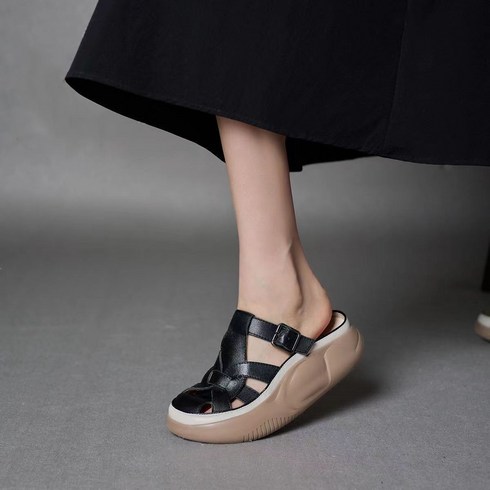 2023년 가성비 최고 슬립온 - ANYOU 베이직 캐주얼 통굽 빈티지 퀼팅 백헤드 샌들슬링백구두 슬립온