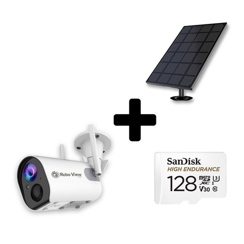글로벌아이넷 로보뷰S2 홈 IP 카메라 CCTV 배터리 무선 200만화소 S23WSUN128, 로보뷰S2+128GB SD카드+3W태양광패널