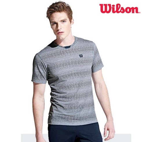 윌슨 남성 반팔티셔츠 3285 그레이 단체티 테니스복