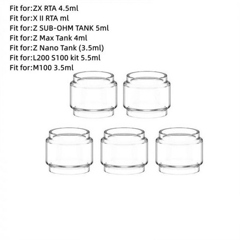 제우스탱크 - ZEUS Z SUBOHM MAX 탱크 ZX II 2 RTA L100 S100 M100 Z50 키트 원심분리관용 베이프 버블 예비 유리관 5 개, M100 3.5ml