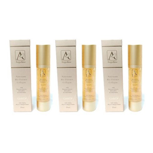 (호주직배) 안젤리나 나노썸 바이오 콜라겐 골드24 에센스 50ml 3팩 Angelina Nanosome Bio-Essence Collagen Gold 24 50ml