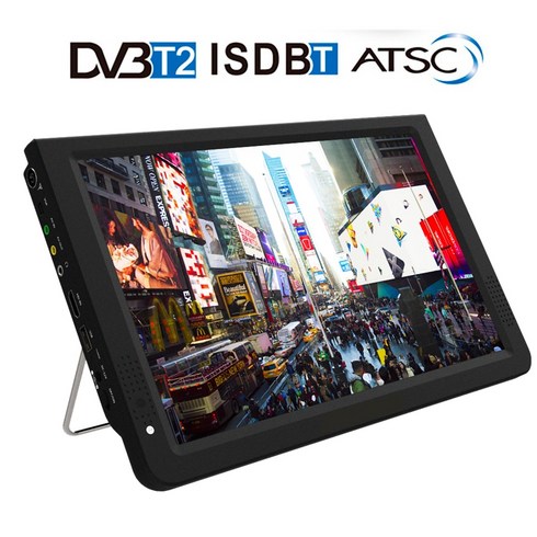 미니TV 휴대용 주방 경비실 리어 후석모니터 dmb d12 인치 hd dvb t2 atsc isdb t 디지털 아날로그 소형 자동차 텔레비전 지원 usb sd 카드 보조 tv