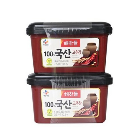 해찬들국산고추장 - CJ제일제당 해찬들 100%국산고추장 1kg X 2입, 2개