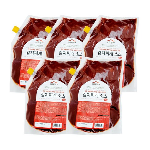 김치찌개소스 - 고추명가 김치찌개 소스 2kg 돼지고기 짜글이 김치찜 양념장 식당용 업소용 대용량, 5개