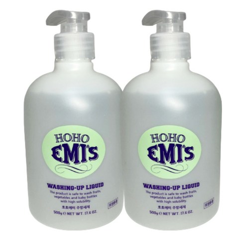 1+1 hoho emis 호호에미 주방세제 신생아 아기 천연 과일 야채 젖병세정제 주방세제 500g, 1+1 500g 호호에미 주방세제