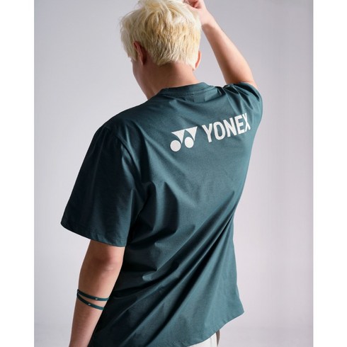 요넥스오버핏 - 요넥스 티셔츠 2024SS 241TS051U DARK GREEN 남여공용 오버핏 데일리 웨어 라운드 배드민턴티셔츠 오남스포츠