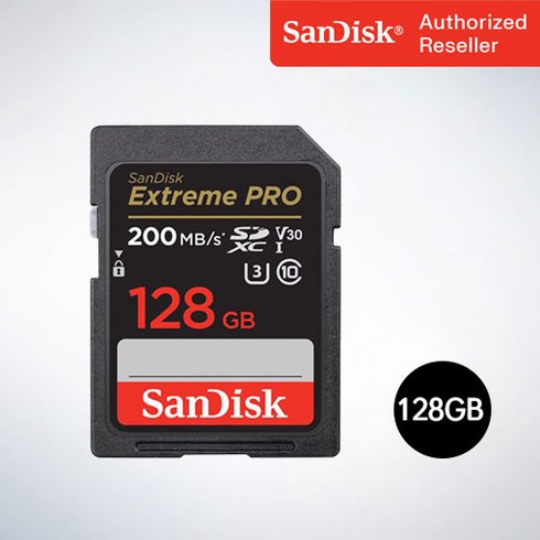 2023년 가성비 좋은 sd카드 - 샌디스크 SD메모리카드 SDXC Extreme Pro 익스트림 프로 UHS-I SDXXD 128GB, 128기가