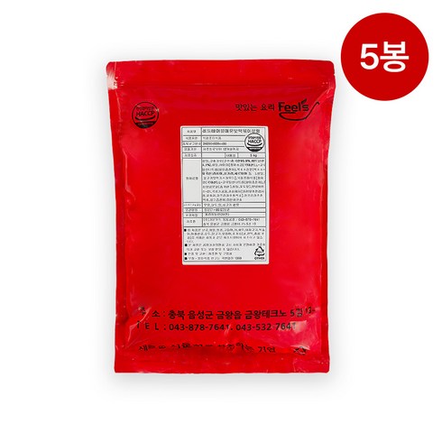 레드테이블 (박스)매운맛 국물떡볶이소스 - 분말 3kg X 5봉, 5개