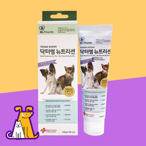 닥터썸 뉴트리션 125g 강아지 고양이 영양제 피부 모질 스트레스 개선, 기본, 1개