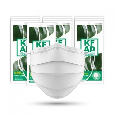 아클린마스크 - 클린 KF-AD 덴탈 마스크 비말차단 식약처허가 대형, 50개입, 2개, 화이트