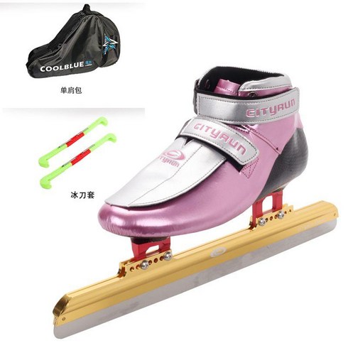 시티런 쇼트트랙 스케이트화 아이스 스피드스케이트화 빙상 훈련 신발 입문용, 270, 핑크