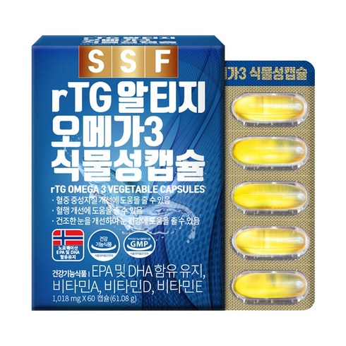 순수오메가3 - 순수식품 rTG 알티지 오메가3 1000mg, 60정, 1개